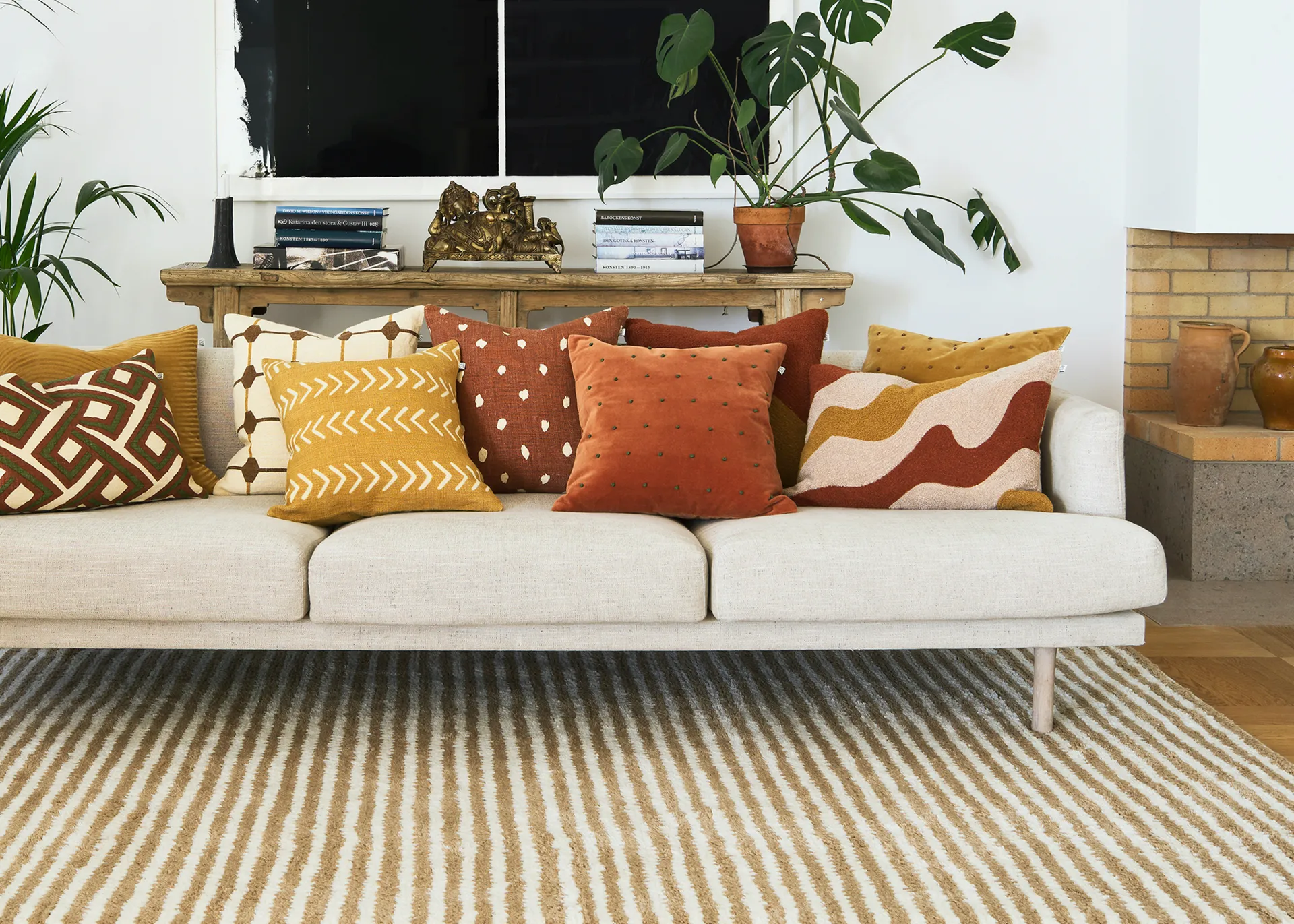 Roma kuddfodral 50x50 cm, Terracotta-forest green Chhatwal & Jonsson