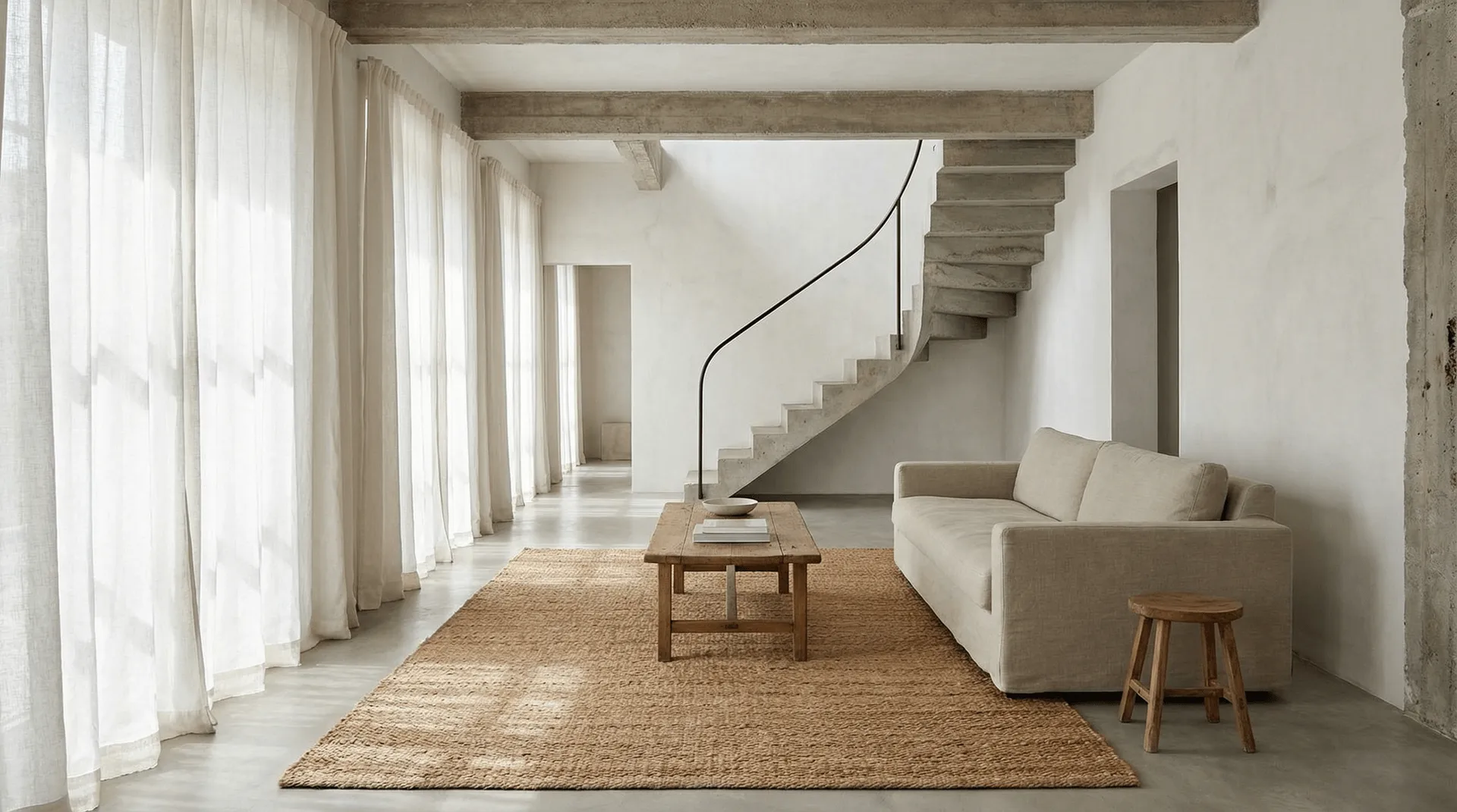 Jute Plain matta, Natural, 200x300 cm Classic Collection