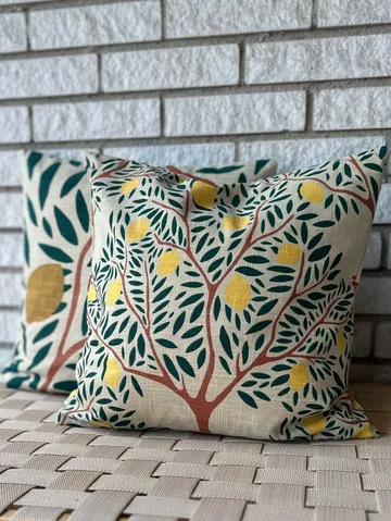 Lemon garden kuddfodral 50x50 cm - Mörkgrön - Classic Collection