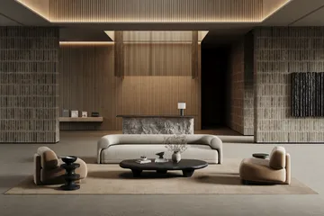 Lobby matta med langett - Beige, 200x200 cm - Classic Collection