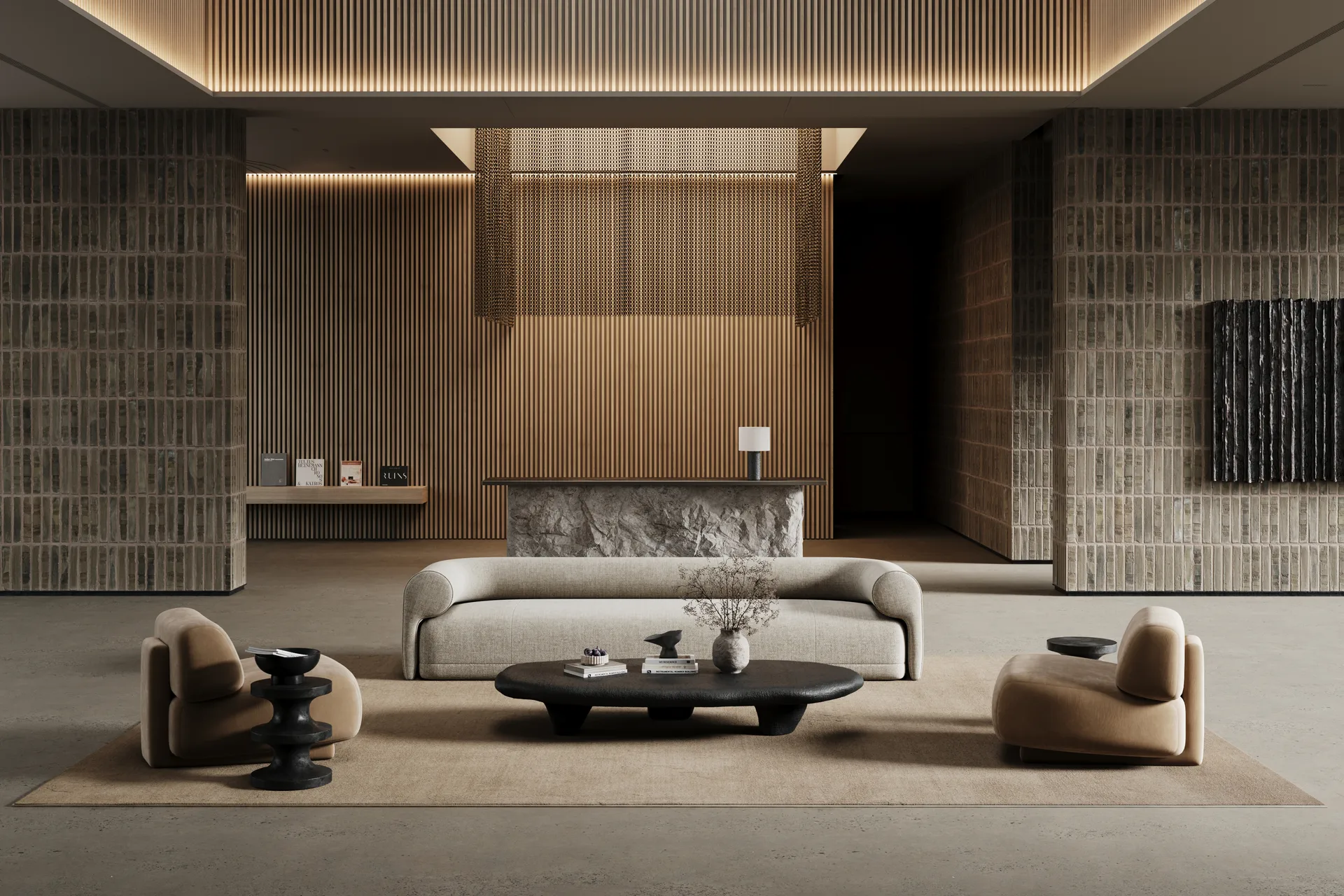 Lobby matta med langett, Beige, 300x400 cm Classic Collection