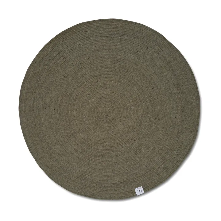 Merino ullmatta rund Ø240 cm - Dark green - Classic Collection