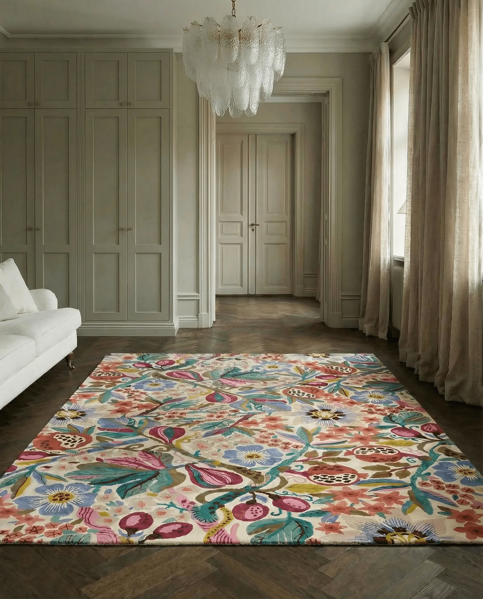 Pomegranate matta, Vit-multi, 250x350 cm Classic Collection