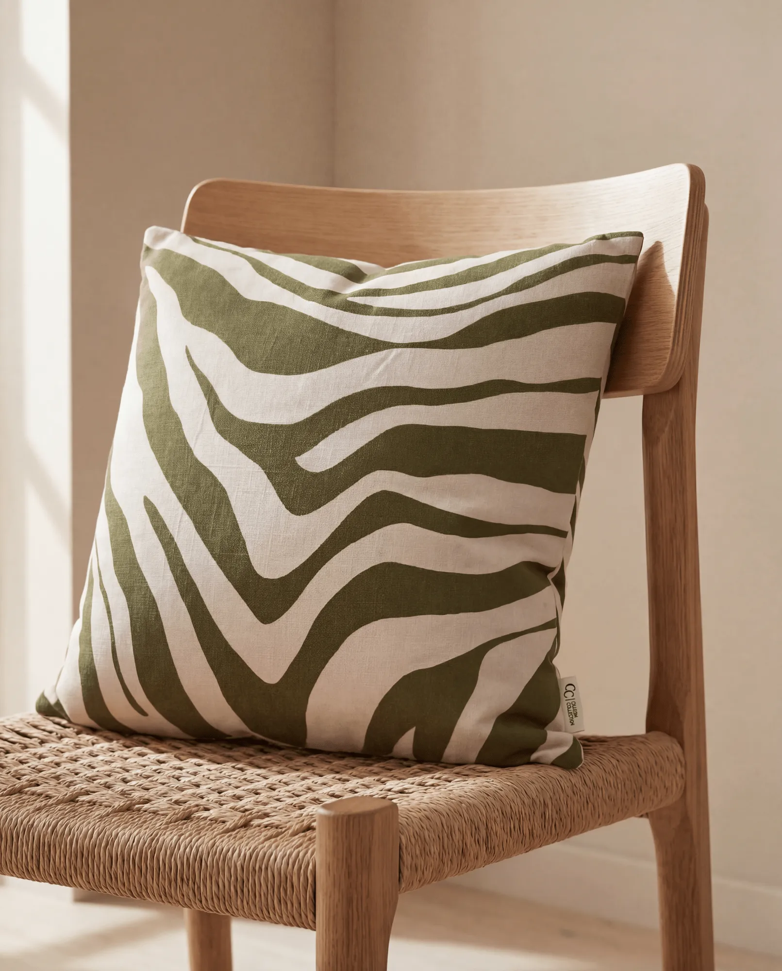 Savannah kuddfodral, Green-off white, 50x50 cm Classic Collection