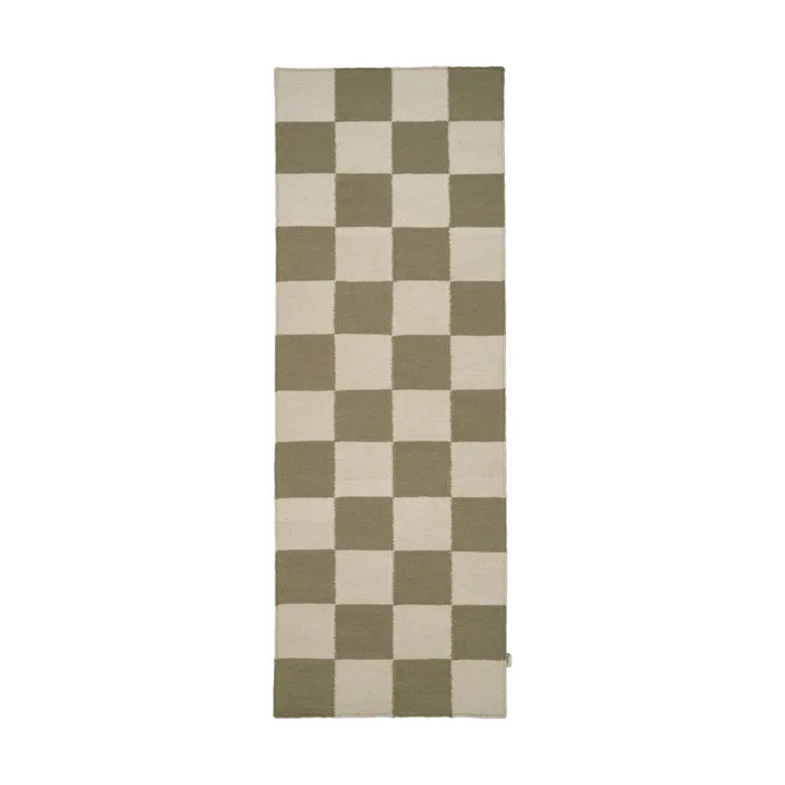 Square gångmatta - Vit-grön, 80x200 cm - Classic Collection