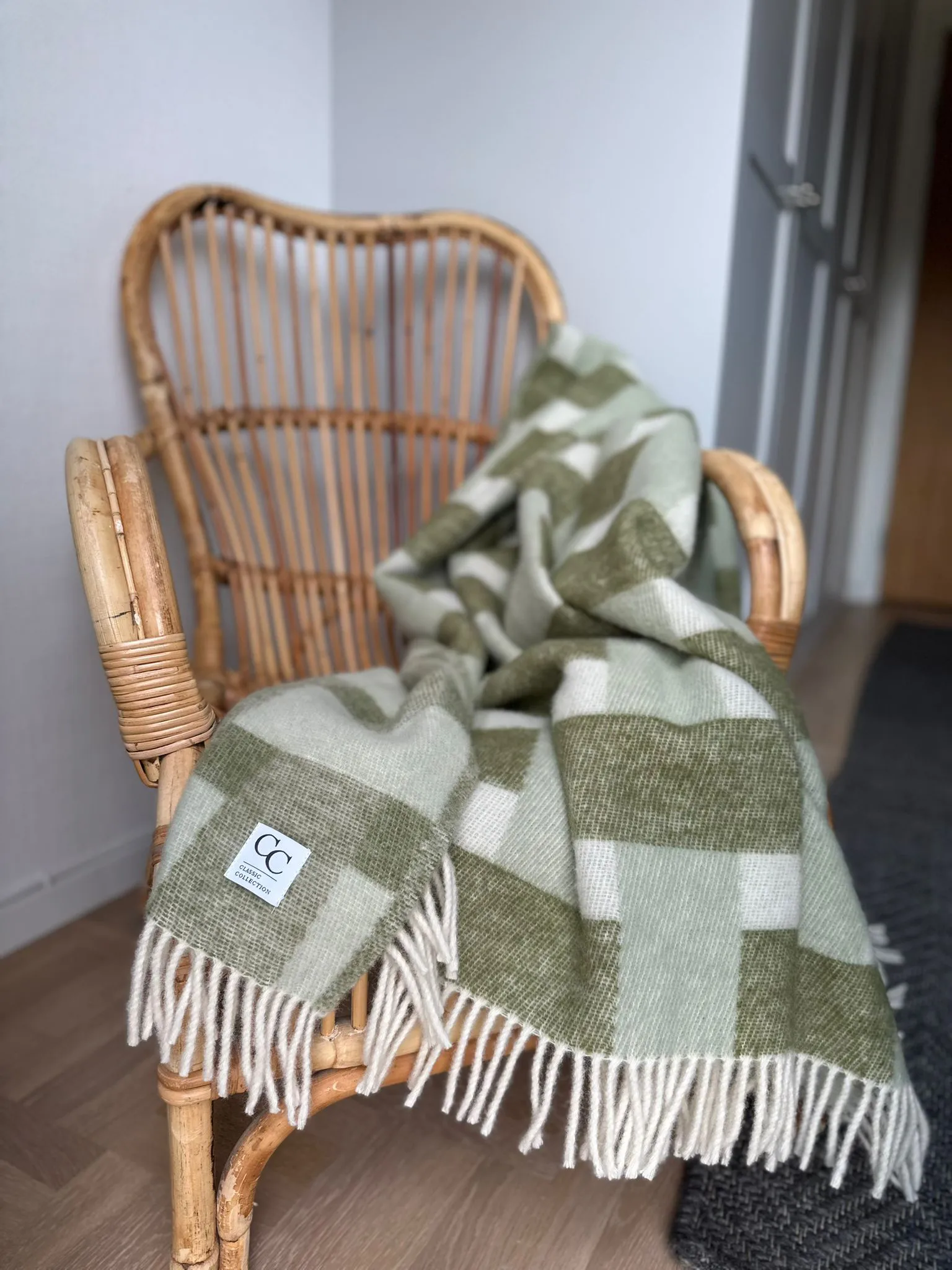 Weave pläd 130x180 cm, Grön Classic Collection