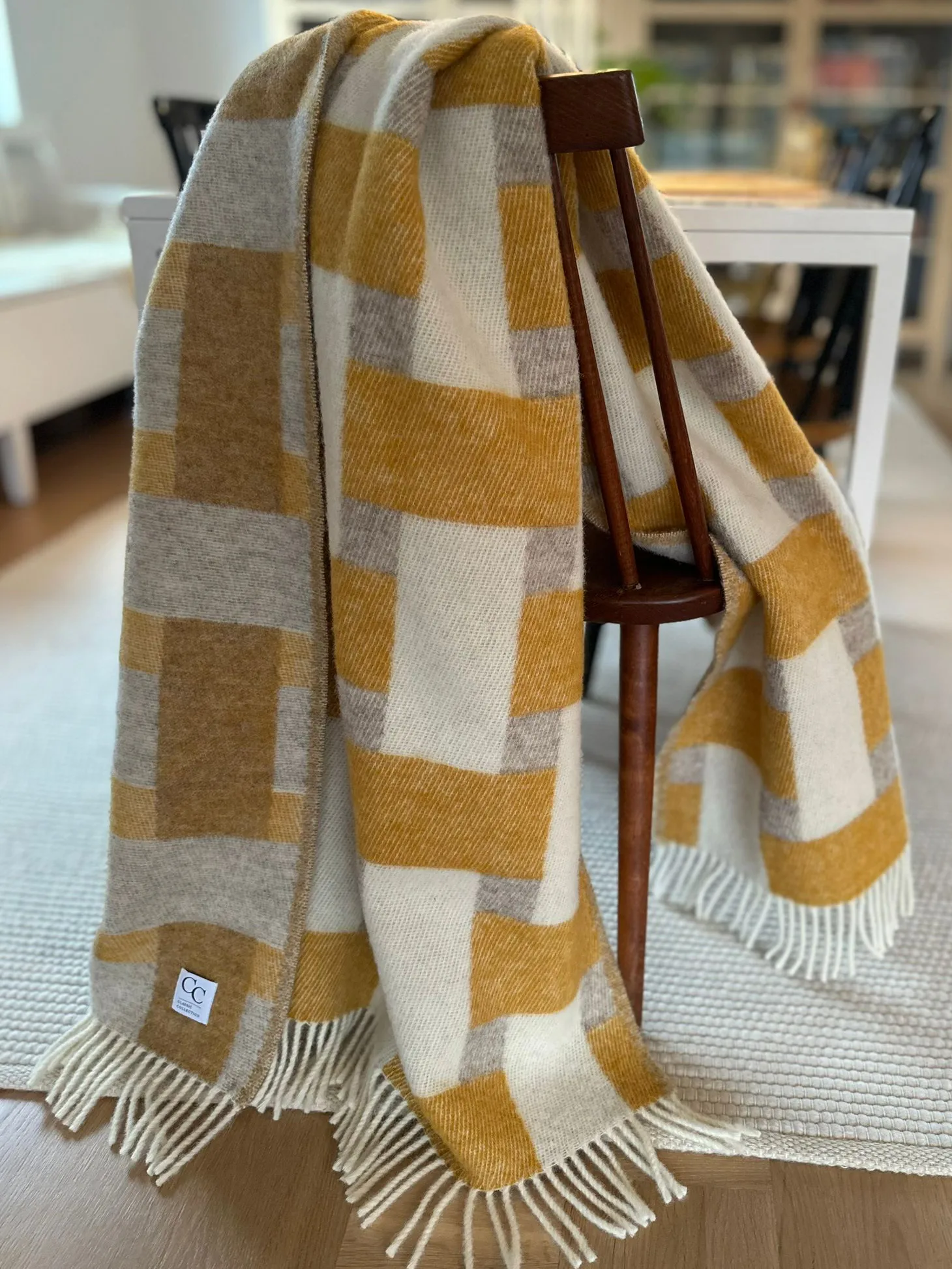 Weave pläd 130x180 cm, Gul Classic Collection