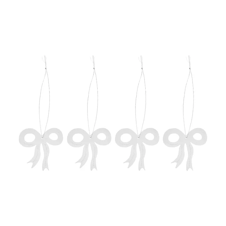 Christmas deco rosett 6 cm 4-pack - Rostfritt stål - Cooee Design