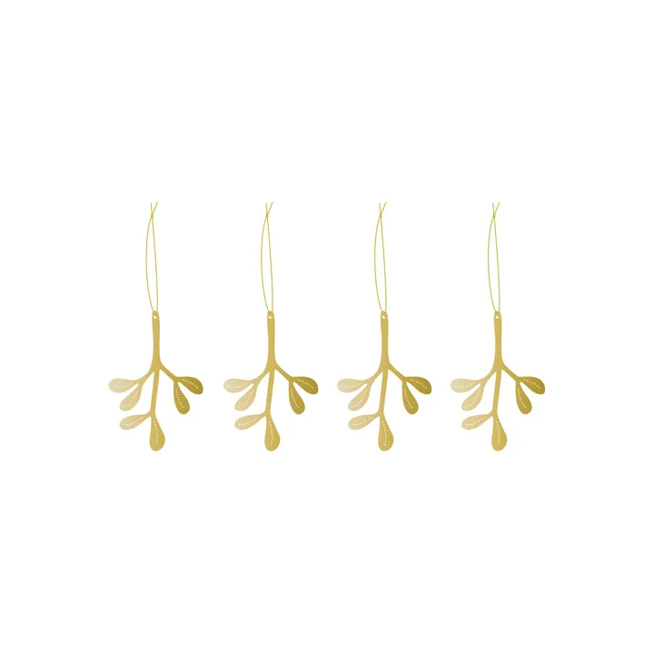 Cooee julhänge mässing 4-pack - Mistletoe - Cooee Design