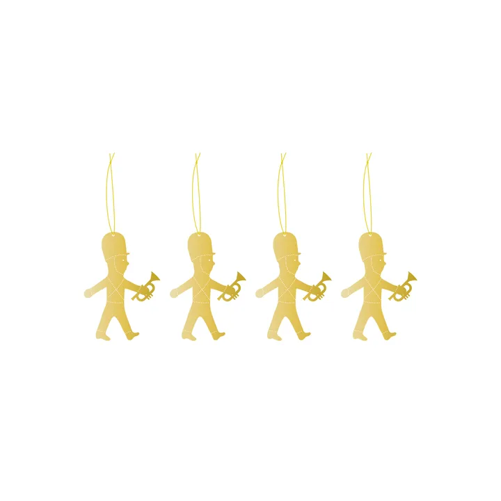 Cooee julhänge mässing 4-pack - Trumpet boy - Cooee Design