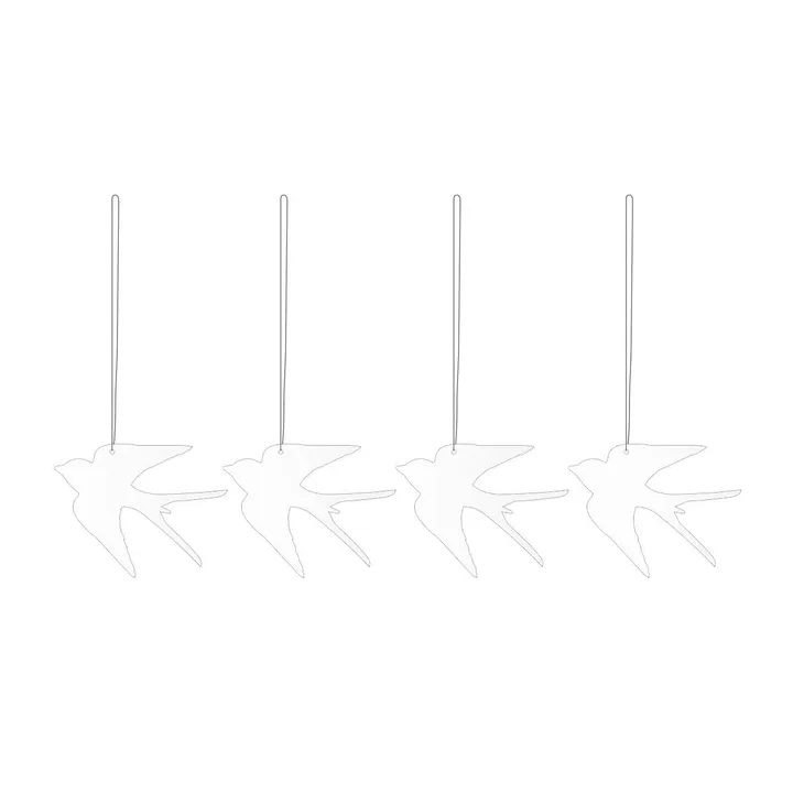Easter Deco fågel påskhänge 4-pack - White - Cooee Design