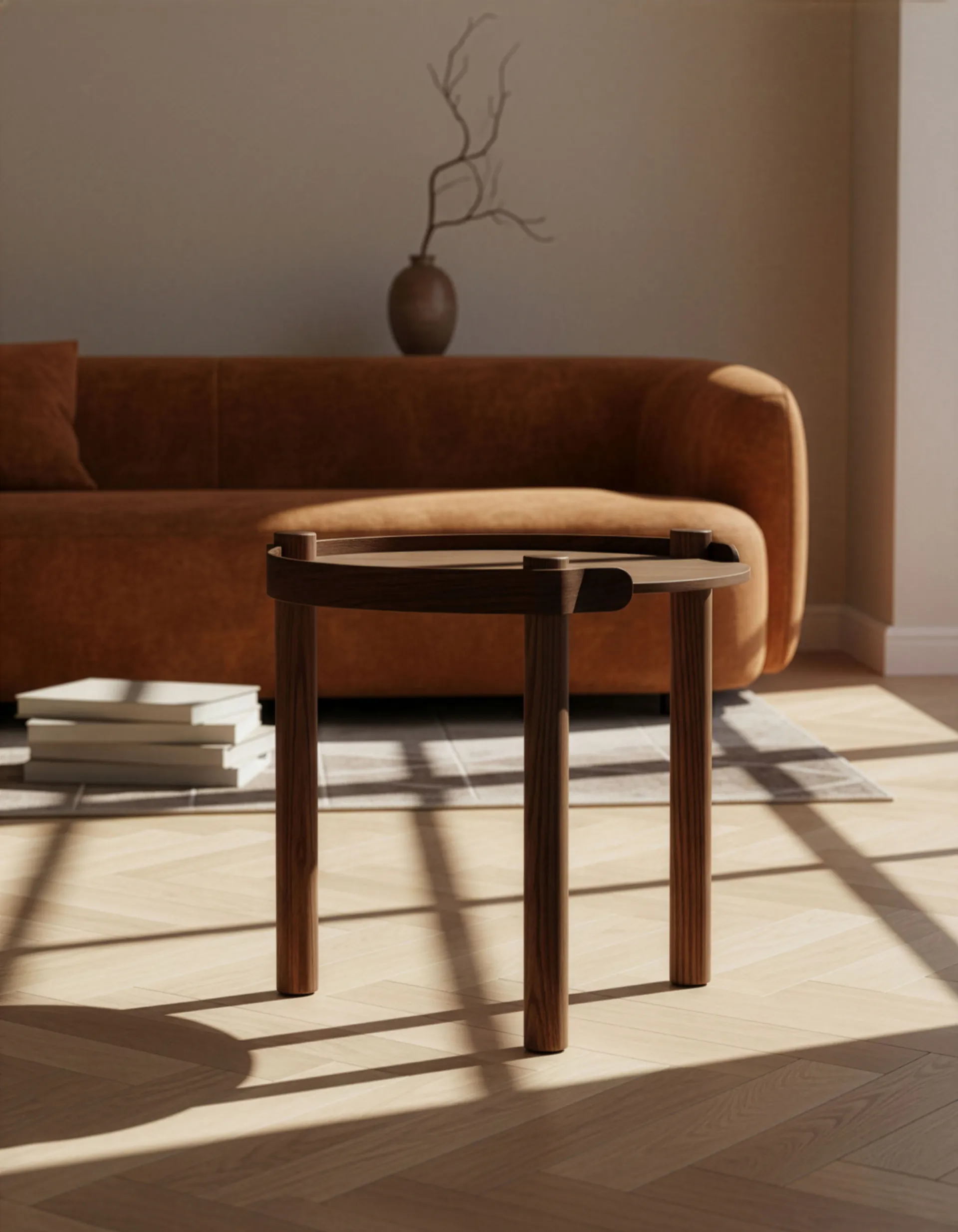 Woody bord Ø45 cm, Mörkbetsad ek Cooee Design