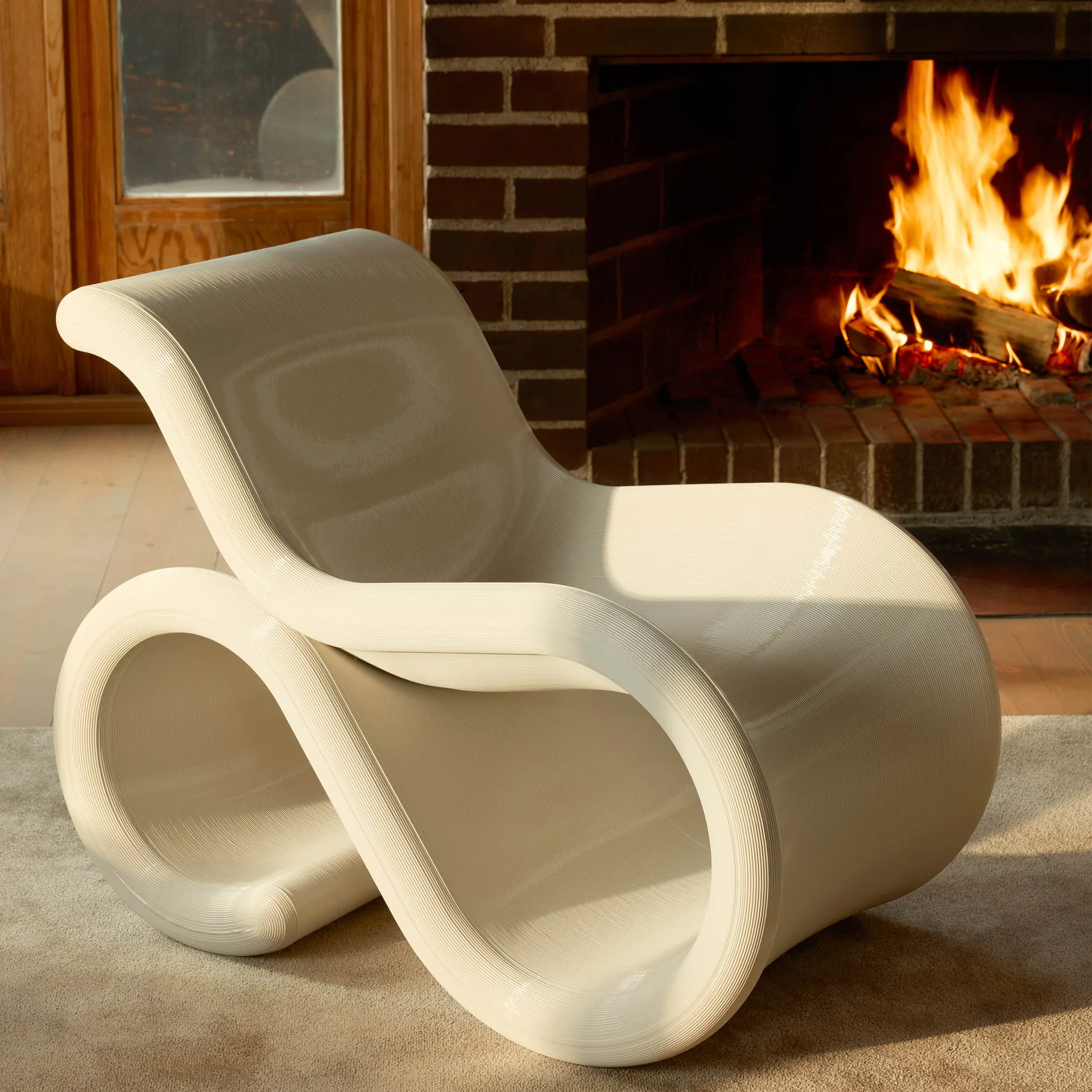 Éclair chair loungestol, Cream Crème Atelier