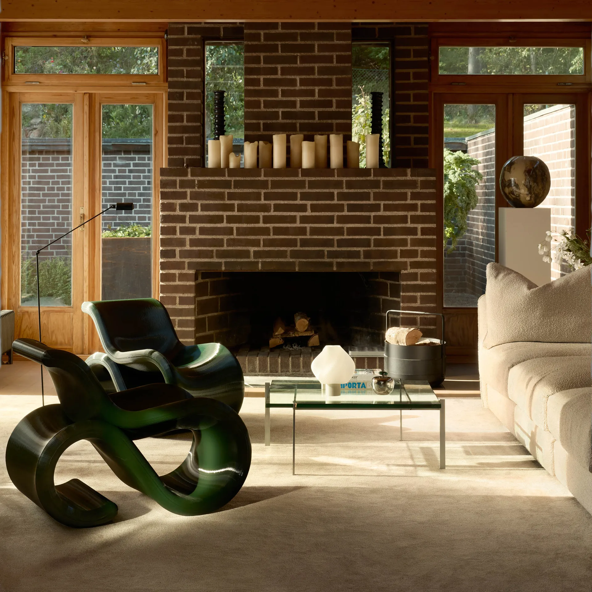 Éclair chair loungestol, Nori Crème Atelier