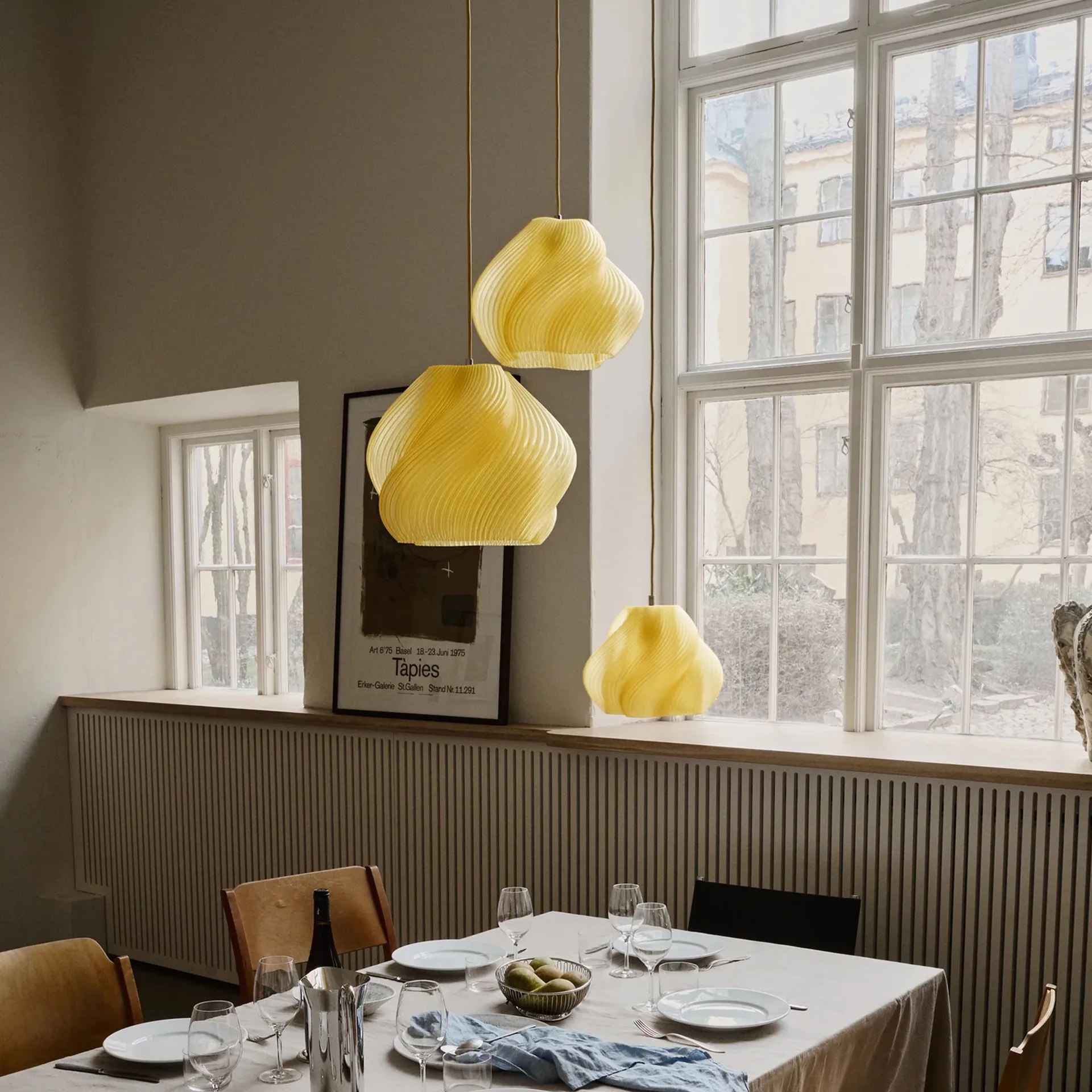 Soft Serve pendel, Limoncello sorbet-chrome, 01, 20 cm Crème Atelier