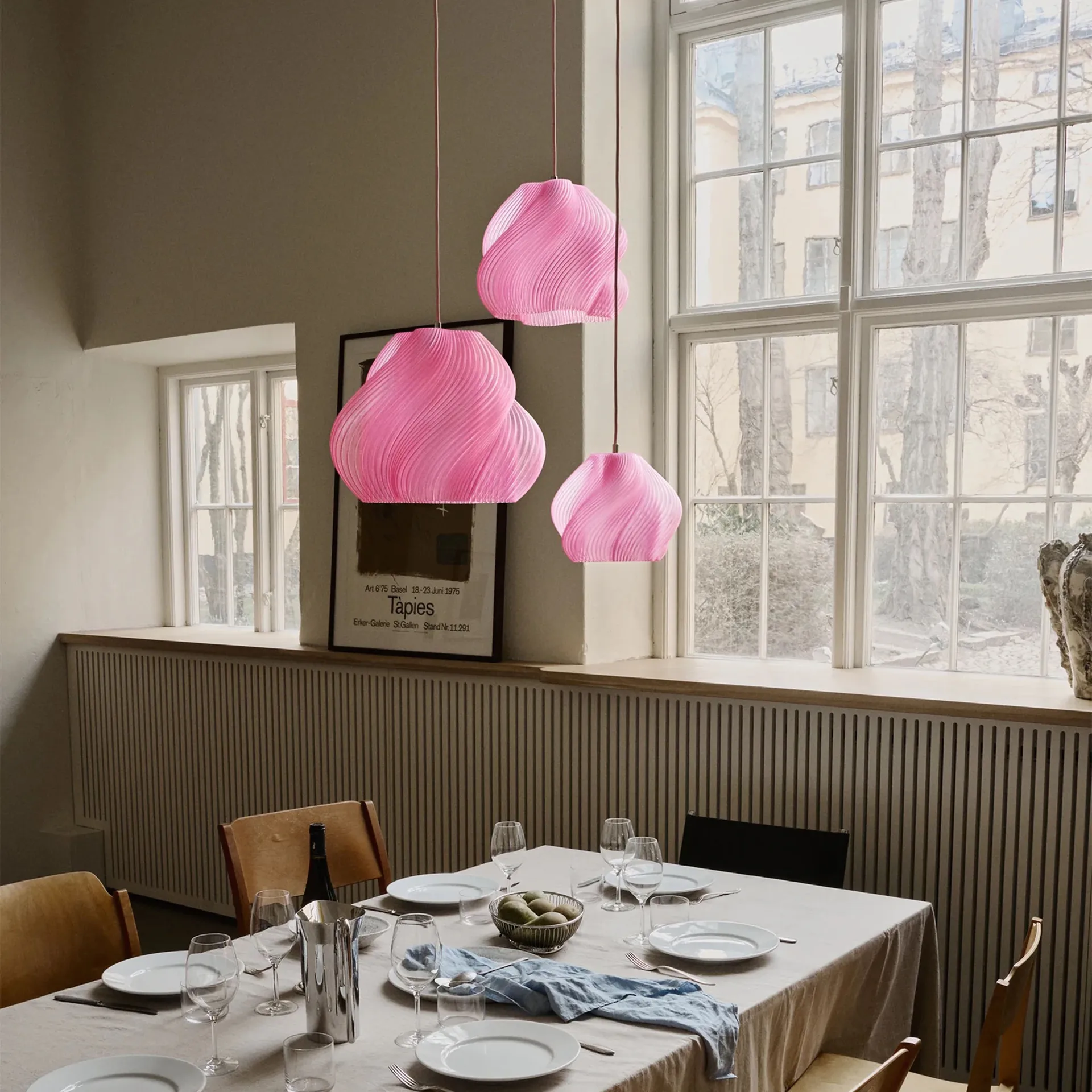 Soft Serve pendel, Rose sorbet-chrome, 02, 25 cm Crème Atelier