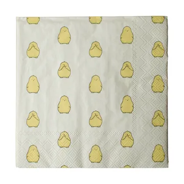 Chubby chicken pappersservett 20-pack - Yellow, 33x33 cm - DBKD