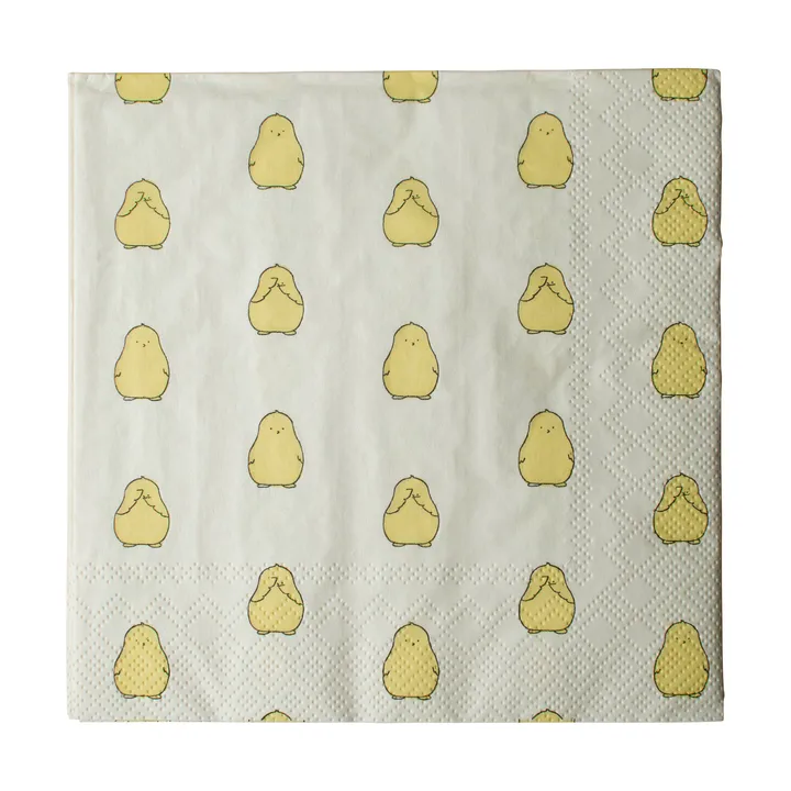 Chubby chicken pappersservett 20-pack - Yellow, 33x33 cm - DBKD