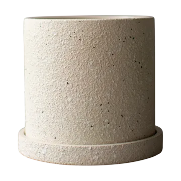 Grow kruka Ø13 cm med fat - Creme structure - DBKD
