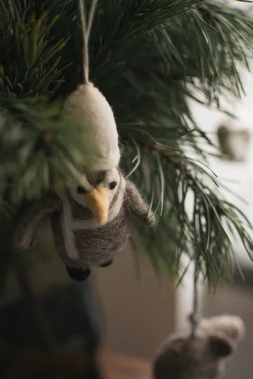 Hanging penguin dekorationshänge - Beige-white - DBKD
