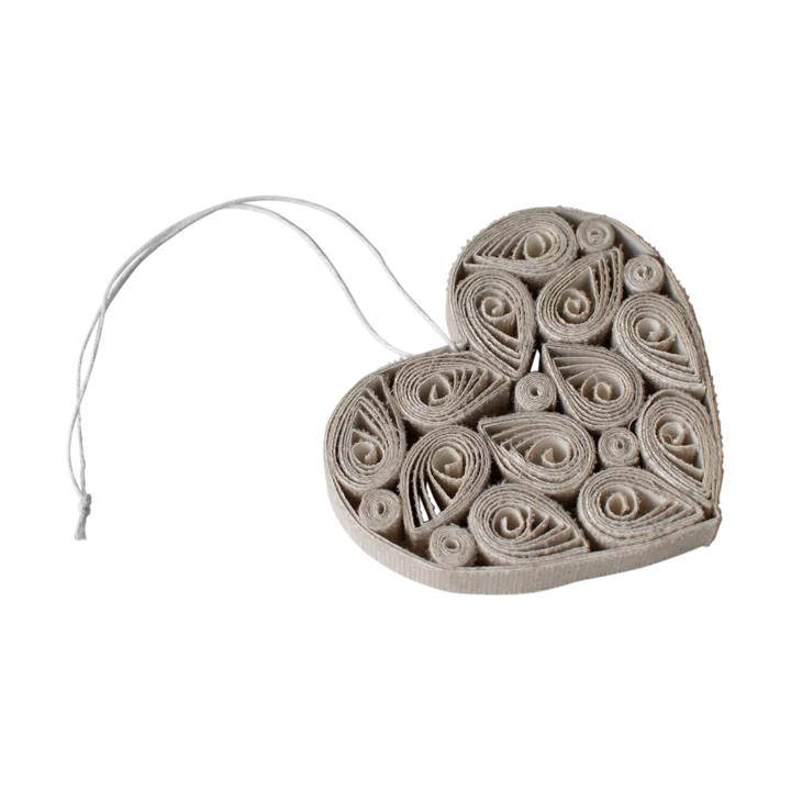 Paper heart 8 cm - Creme - DBKD