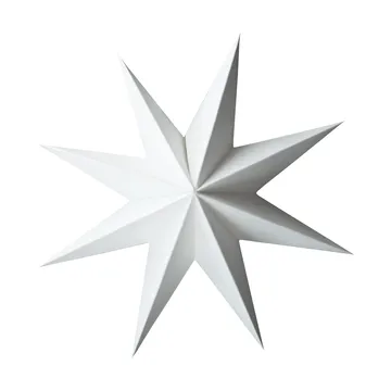 Paper winter star dekorationshänge - White, large, Ø19 cm - DBKD