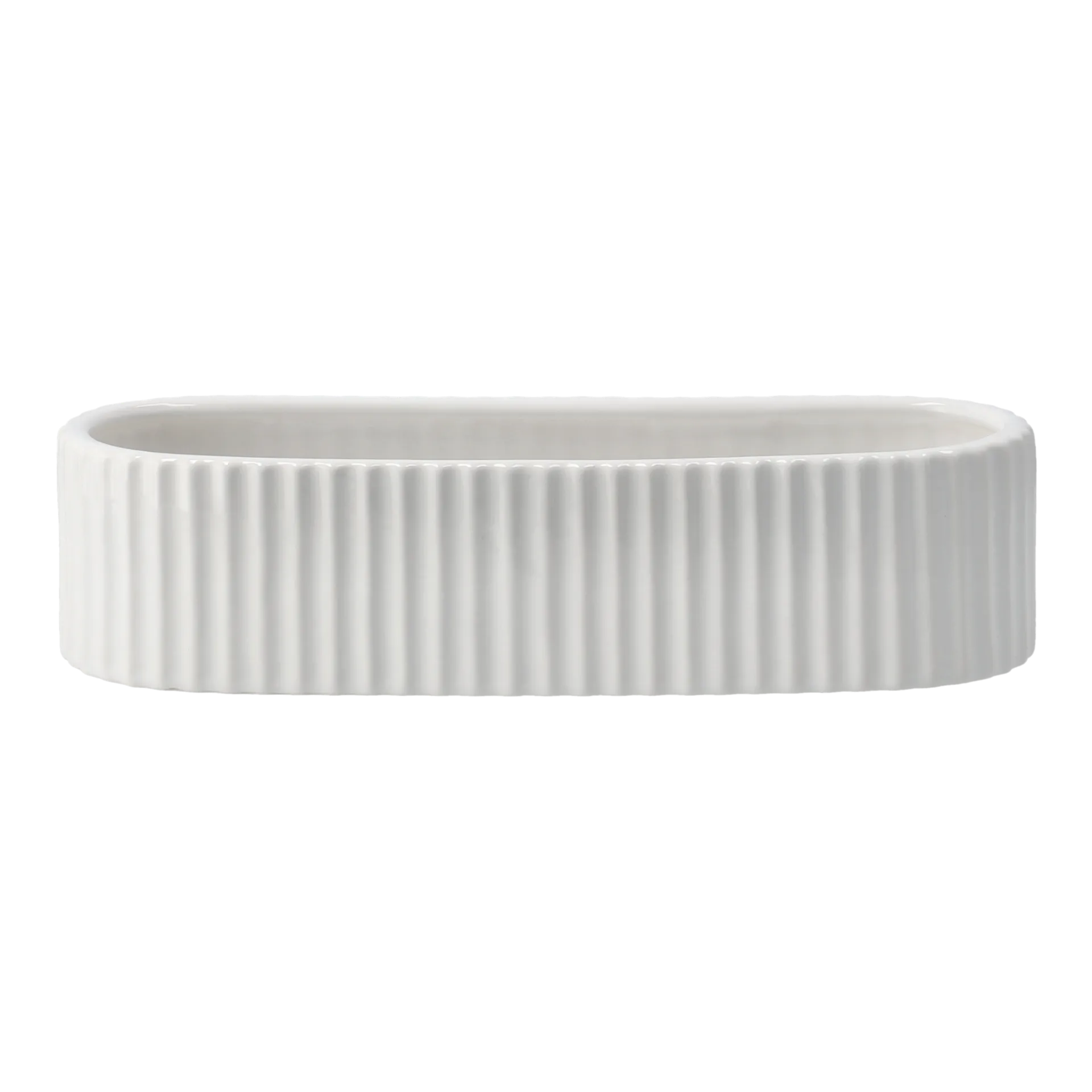 Stripe adventsljusstake 30 cm, Shiny white DBKD