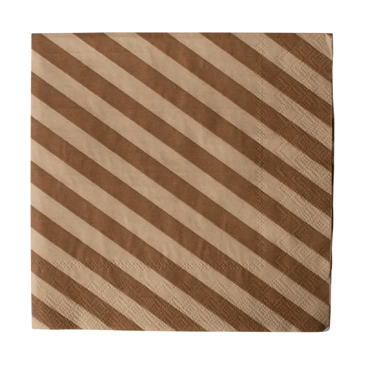 Stripe pappersservett 33x33 cm 20-pack - Nougat - DBKD