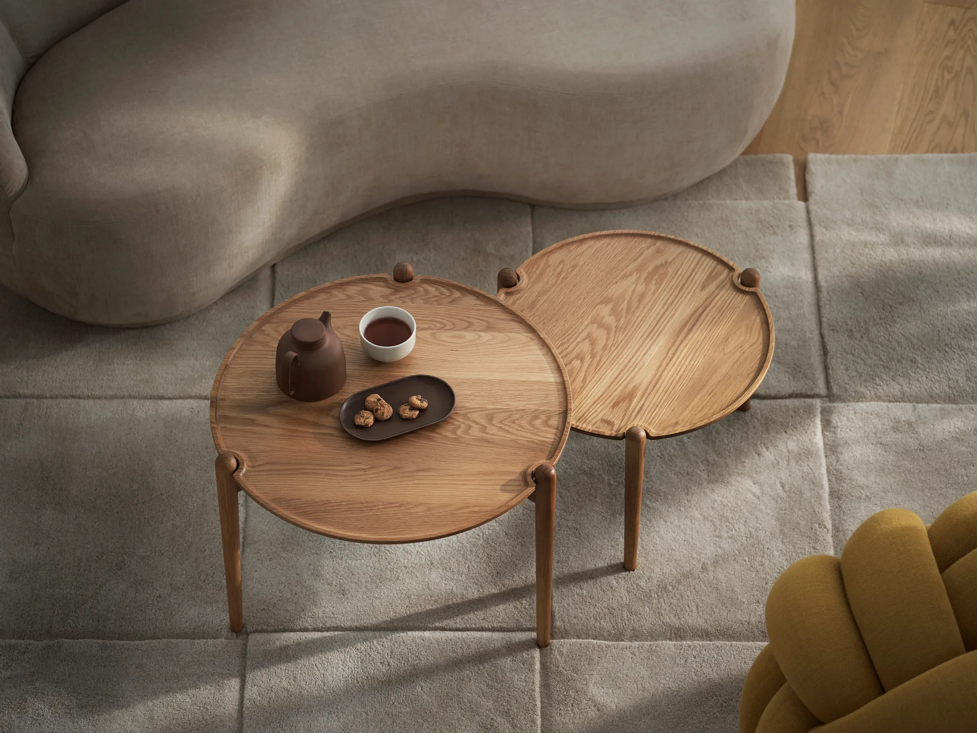 Aria soffbord, Ek, Ø60x46 cm Design House Stockholm