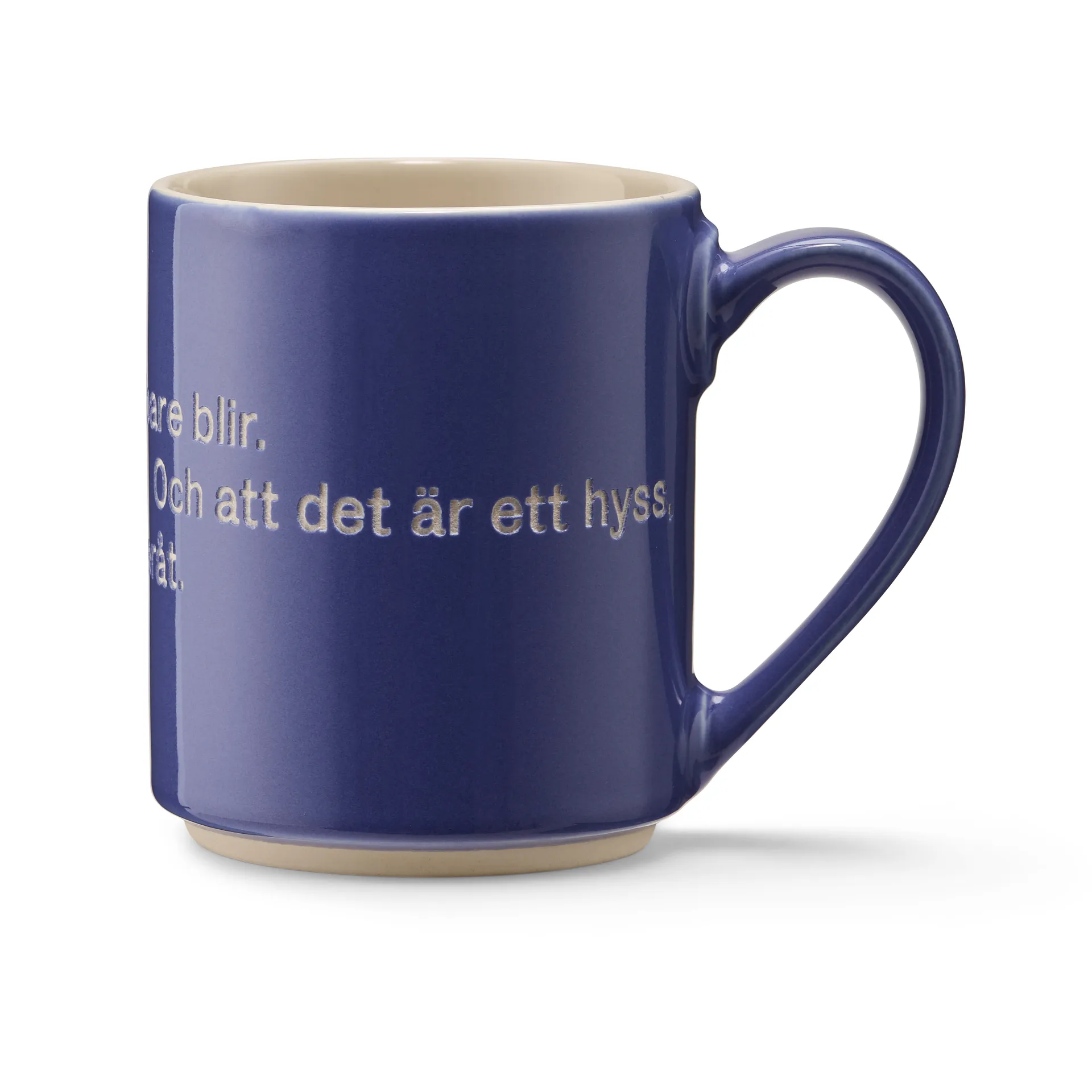Astrid Lindgren mugg, hyss hittar man inte på, Svensk text Design House Stockholm