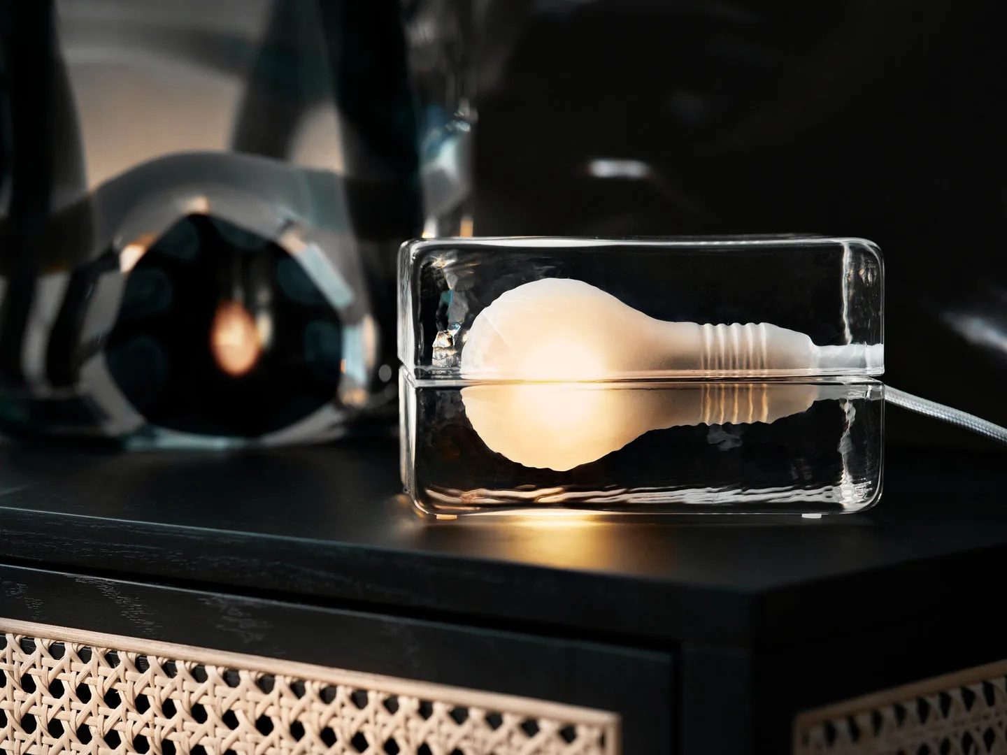 Block Lamp bordslampa, svart sladd Design House Stockholm
