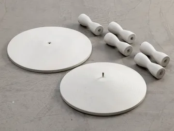 Pedestal bord Ø31x67,5 cm - Stained white grey - Design House Stockholm