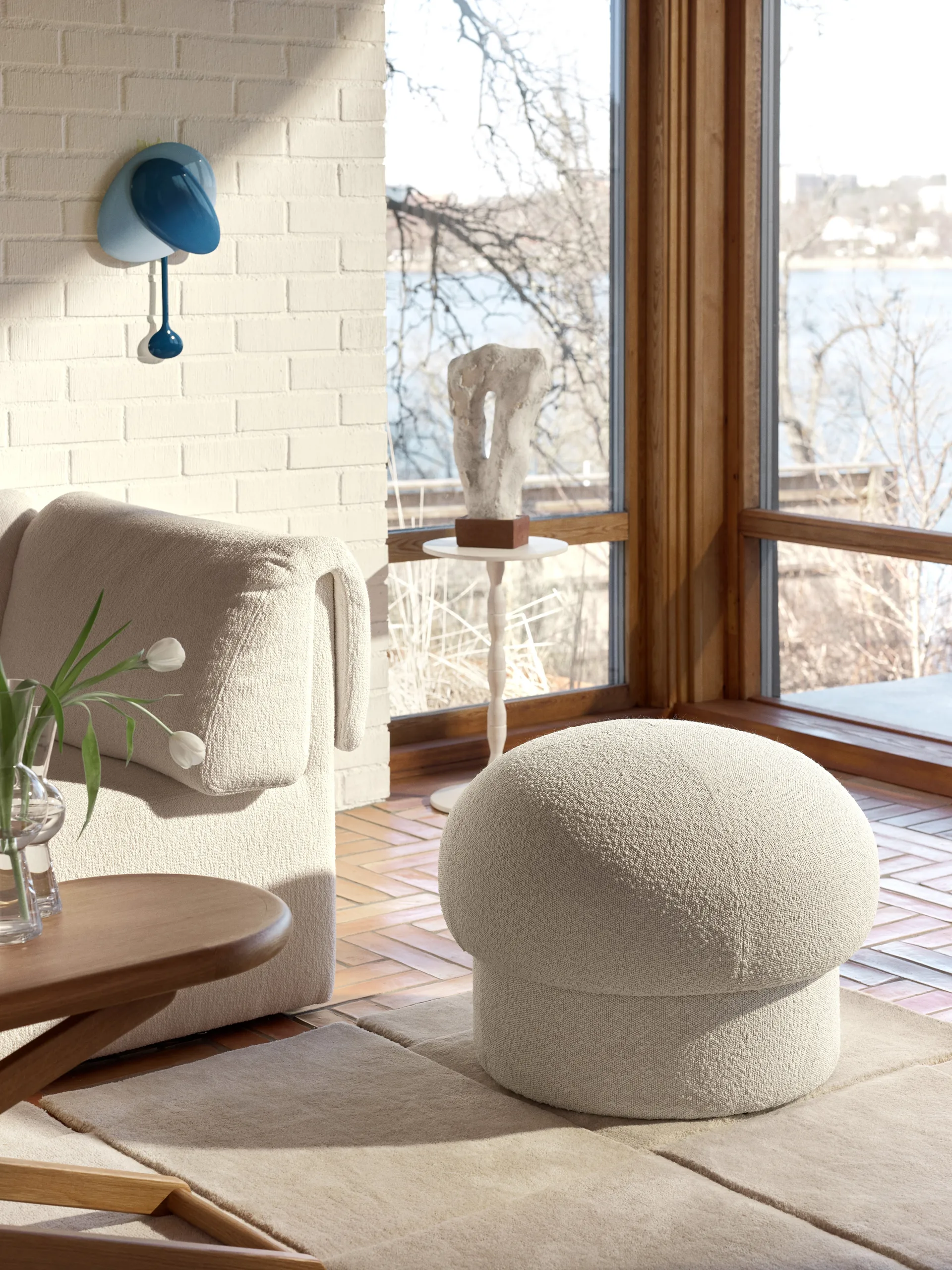 Uno puff Ø65 cm, Cream Design House Stockholm