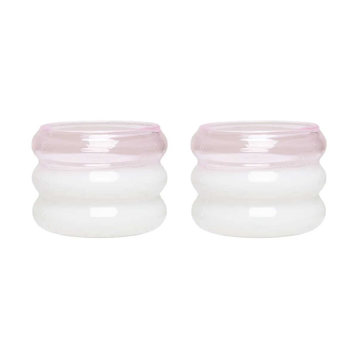 Bubble ljuslykta Ø5,6 cm 2-pack, Milky white-pink Design Letters
