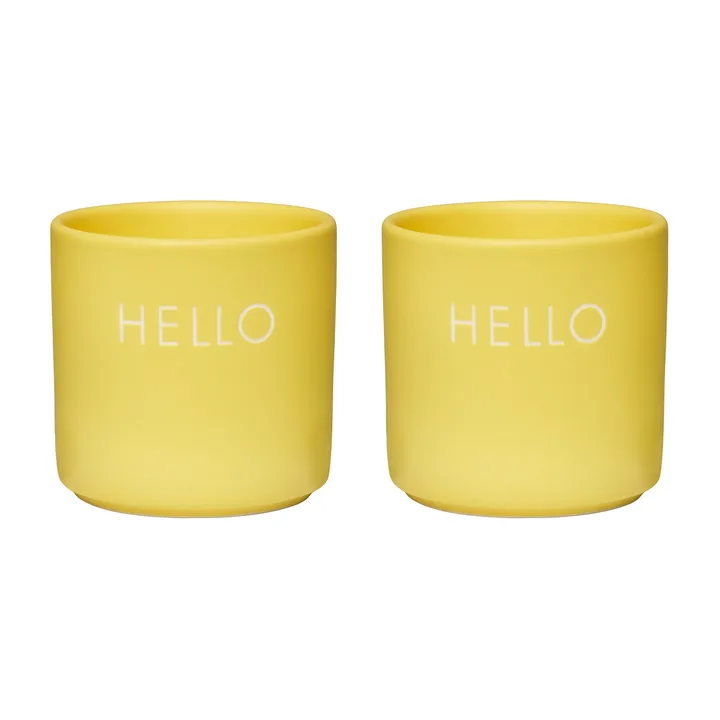 Design Letters äggkopp 2-pack - Hello-yellow - Design Letters