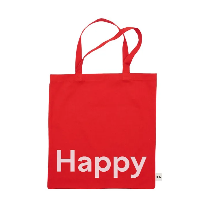 Design Letters Tote bag väska - Happy-röd - Design Letters