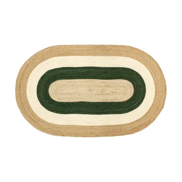 Elin striped oval jutematta 92x150 cm - Green - Dixie