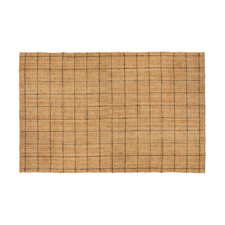 Freja jutematta rutig 190x290 cm - Natural-dark grey - Dixie
