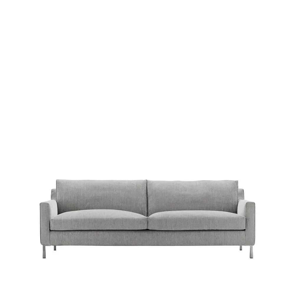 Streamline 3-sits soffa 220 cm, bakar 47 ljusgrå-rostfritt stål Eilersen