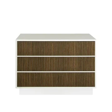 Line byrå - walnut/white, 3 lådor, sockel - Englesson