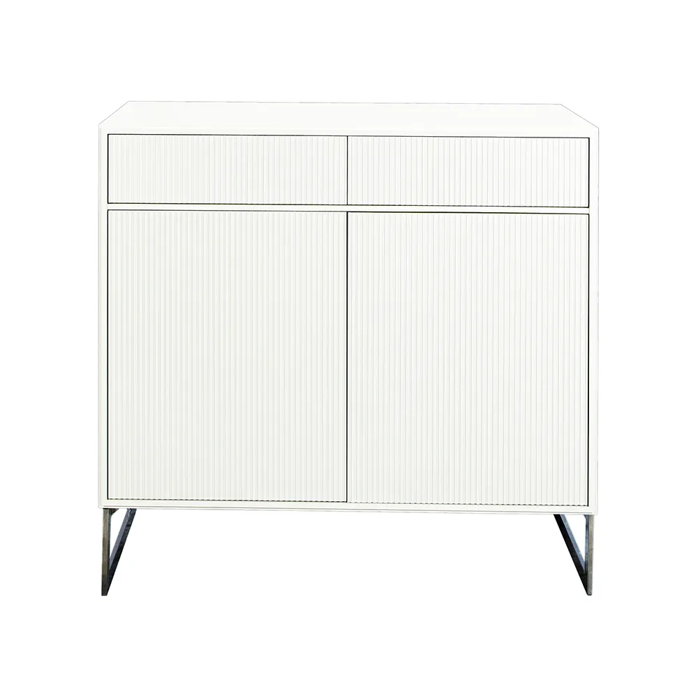 Line Hög skänk, white, 2dörrar+2lådor+1hylla, kromben Englesson
