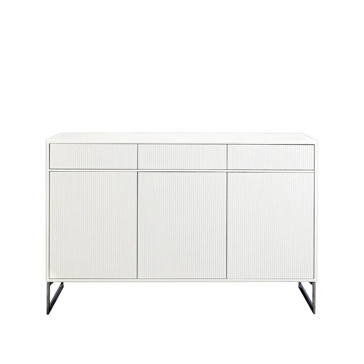 Line Hög skänk - white, 3dörrar+3lådor+1+1hylla, kromben - Englesson