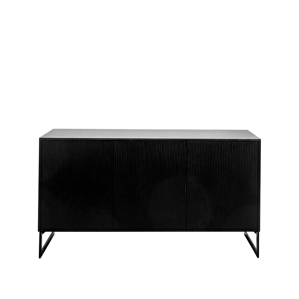 Line skänk, black, 3dörrar+2hyllor, svarta metallben Englesson