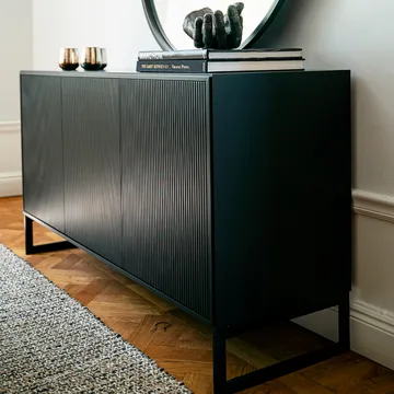 Line skänk - walnut/white, 2dörrar+1hylla, sockel - Englesson