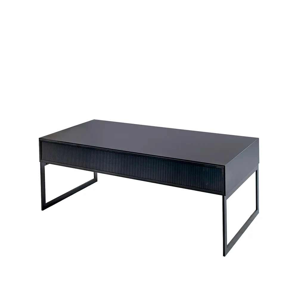 Line soffbord, black, 130x70cm, svarta metallben Englesson