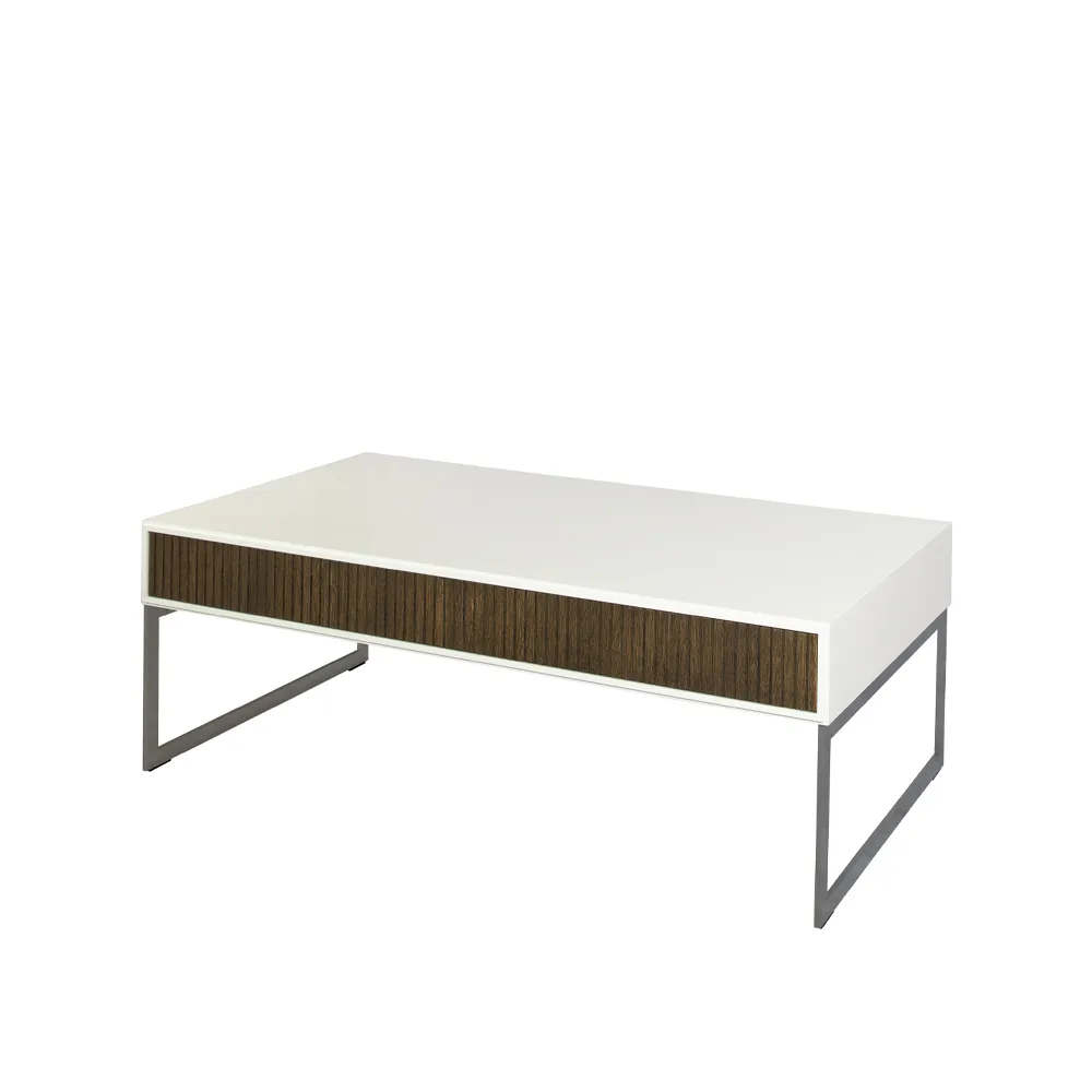 Line soffbord, Walnut/white-130x70cm-kromben Englesson