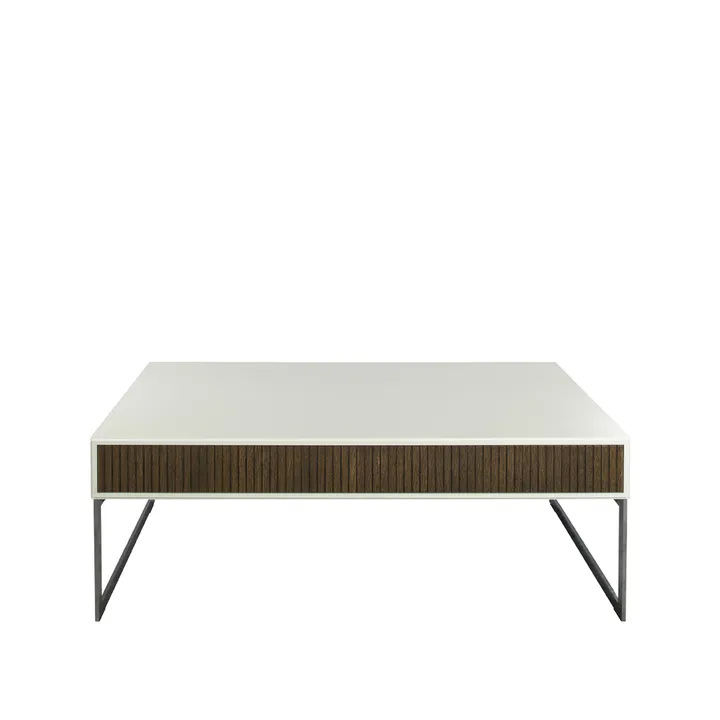 Line soffbord - Walnut/white-130x70cm-kromben - Englesson
