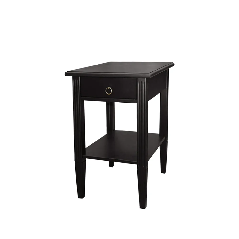Stockholm sängbord, black, 1 låda, 1 hylla cm Englesson