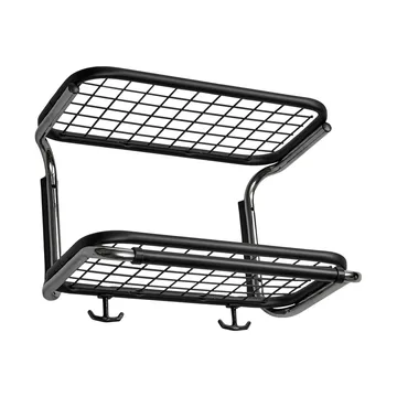 Classic 650 hatthylla - svart/krom, 2 plan, 40 cm - Essem Design