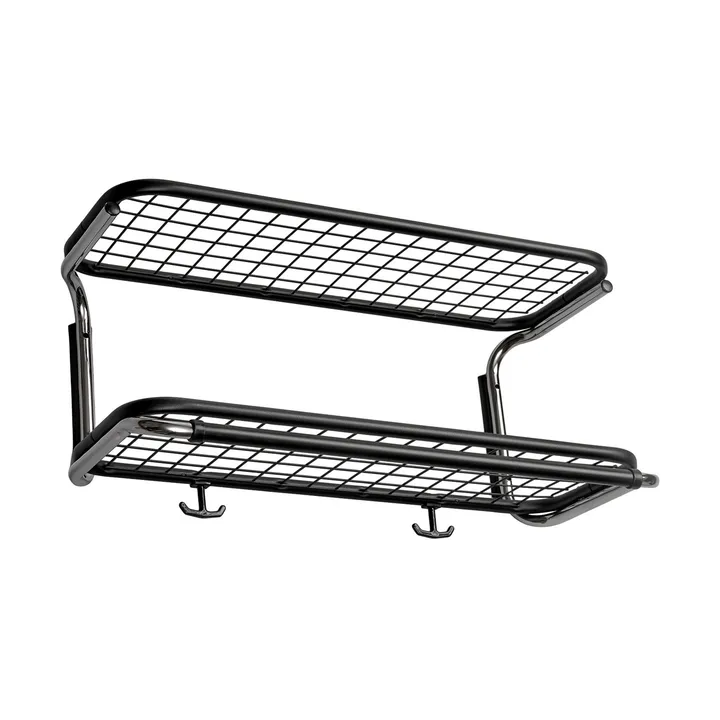 Classic 650 hatthylla - svart/krom, 2 plan, 60 cm - Essem Design